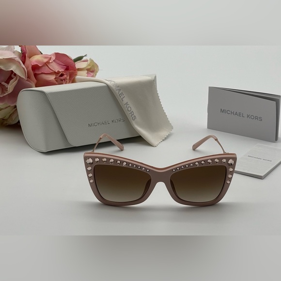 Michael Kors Pink Crystal Cat Eye Sunglasses - Picture 2 of 16